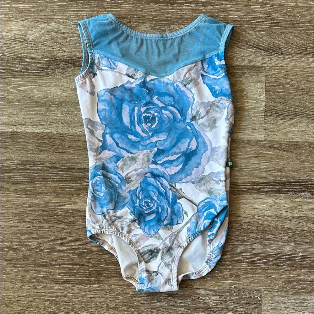Luckyleo leotard blue and white floral print